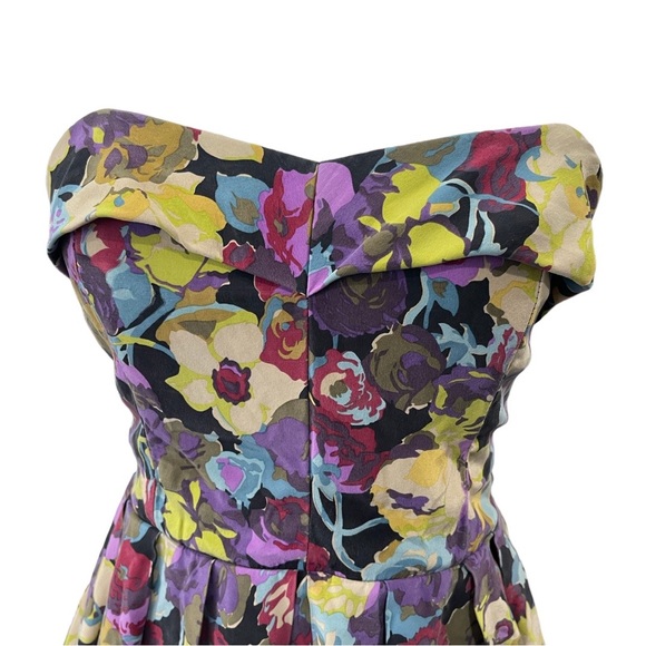 Betsey Johnson Strapless Floral Silk Dress - Picture 5 of 12